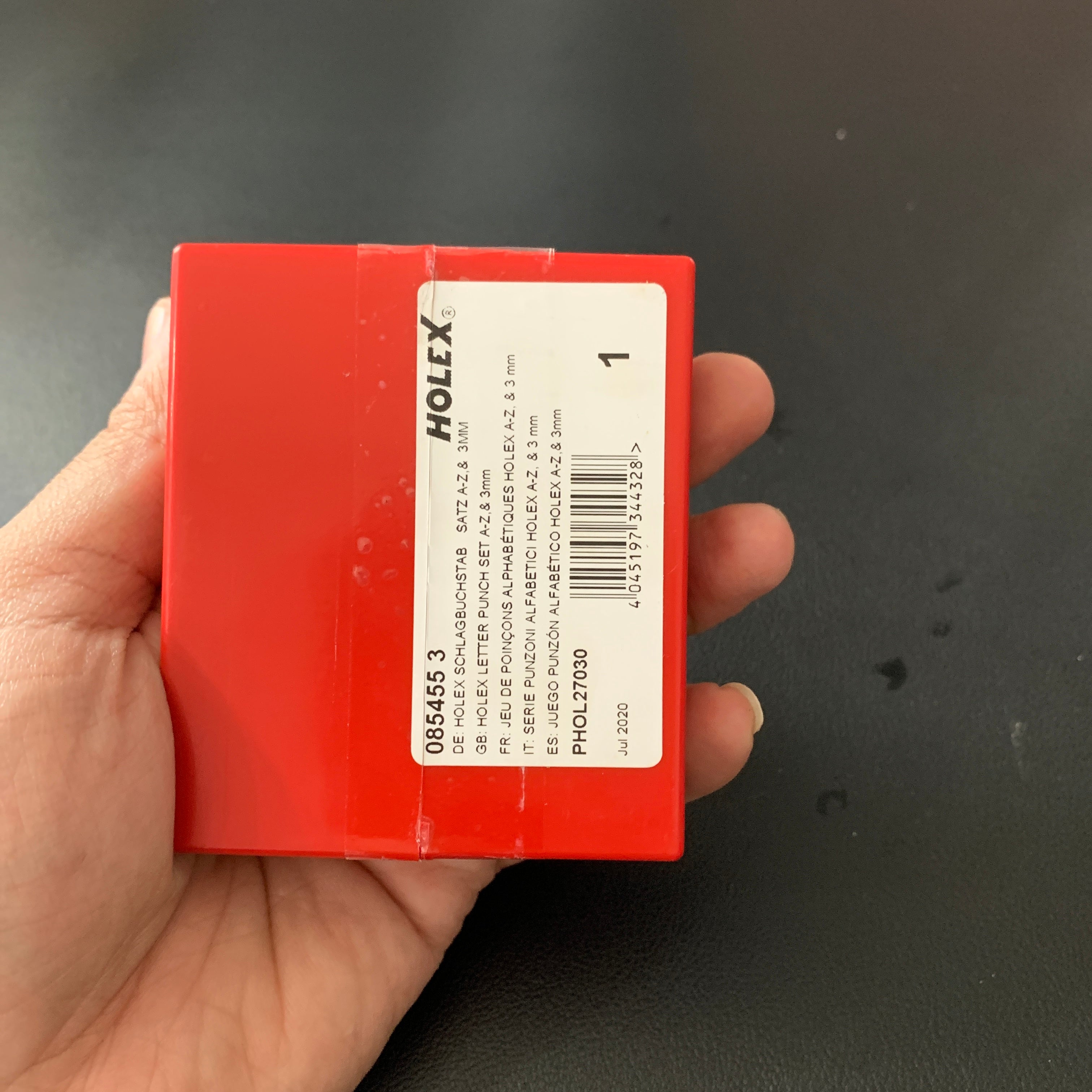 BỘ ĐÓNG CHỮ 27 CHI TIẾT HOLEX 085455 SIZE CHỮ 3MM BỘ ĐÓNG CHỮ 27 CHI TIẾT HOLEX 085455 SIZE CHỮ 3MM